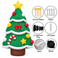 Sapin de Noël gonflable de 6 pieds, sapin de Noël gonflable pour l'extérieur et l'intérieur, décoration de jardin pour les fêtes avec lumières LED