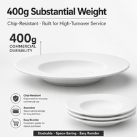 Assiette à soupe et pâtes en porcelaine fine blanche de 8,5 pouces pour la restauration, l'hôtellerie et les buffets – Vente en gros