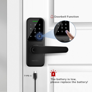 Tuya App Remote <strong>Smart</strong> Electronic Lock with Fingerprint <strong>Reader</strong> Aluminum <strong>Key</strong> Card <strong>Code</strong> Password-for Home Security on Wood Doors - Product Image 4