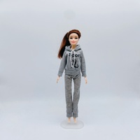 Offre Spéciale Vente en Gros DIY Tenue de Sport pour Poupée : Sweat à Capuche et Pantalon Deux Pièces 30 cm Échelle 1:12 Vêtements de Couple