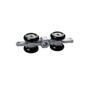 Roulettes de <span class=keywords><strong>porte</strong></span> <span class=keywords><strong>coulissante</strong></span> à <span class=keywords><strong>double</strong></span> amortisseur, roulettes suspendues, corps en aluminium, <span class=keywords><strong>rail</strong></span> de guidage - Product Image 1