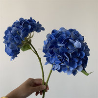 Batang Bunga Hydrangea Buatan Berkualitas Tinggi L-650, Sentuhan Realistis, Lateks, Mini, Biru, untuk Dekorasi Pernikahan, Natal, dan Imlek