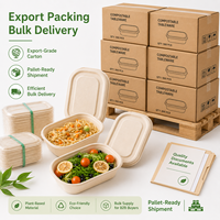 Conteneur alimentaire en bagasse de canne à sucre Trendz pour les commandes d'emballage à emporter B2B de grande envergure