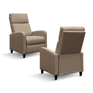 Susanna Recliner Chair Cream Fabric Indoor Metal Base Comfortable Lounge <b>Seat</b> - Product Image 2