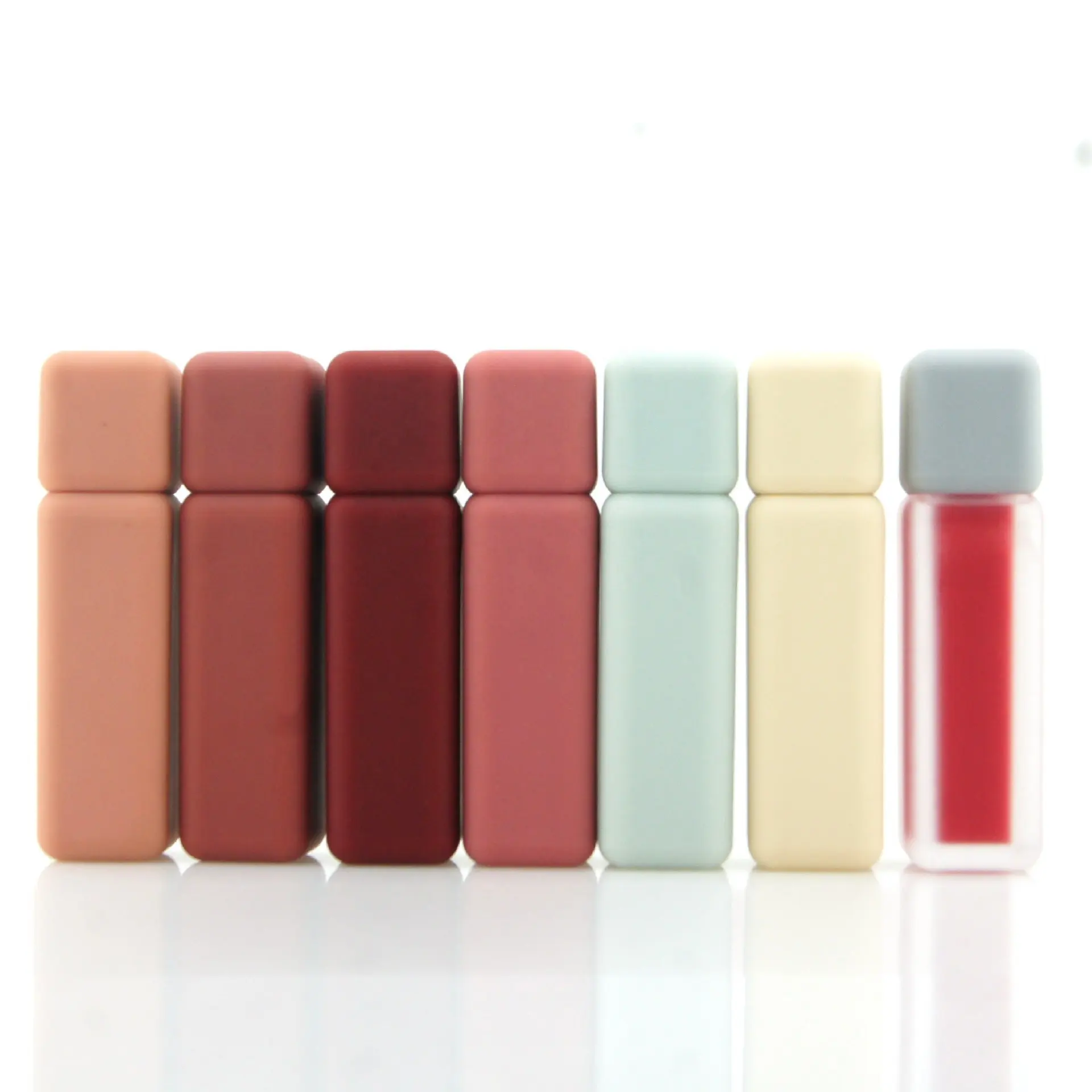 De calidad superior brillo de labios contenedores tubo personalizado cuadrado vacío brillo de labios tubos Etiqueta Privada brillo labial cosméticos tubos de embalaje