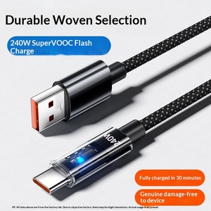 240W Fast Charging <b>Cable</b> Braided Weaving USB Type-C <b>Cable</b> <b>for</b> Phone & Car, Durable Flash Charging - Product Image 3