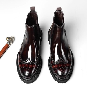 Botas de Cuero para Hombre con Piel de Vacuno de Alta Calidad, Estilo Italiano, Transpirables e Impermeables, Botas de Trabajo de Talla Grande - Product Image 4