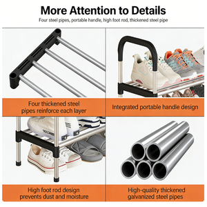 Organizador de Zapatos de 3 a 7 Niveles para Armario, Entrada o <span class=keywords><strong>Garaje</strong></span>, Apilable, Independiente, Ahorra Espacio - Product Image 4