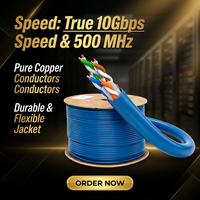 Cable Ethernet CAT6A UTP de Conductor Sólido para Interiores, Cobre Puro, PVC, 100m/305m, Cable de Red de Alta Velocidad para LAN, Preparado para el Futuro