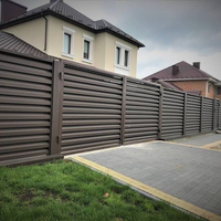 Clôture d'intimité horizontale à persiennes en aluminium noir thermolaqué, écran à lattes en alu pour mur extérieur de villa et cour, 6 pieds, marque Prime