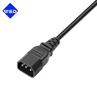 Câble d'alimentation personnalisé IEC 60320 C14 C13, 3 conducteurs, 10A 250V, PVC noir, câble d'extension de 1,8 m pour moniteur d'ordinateur