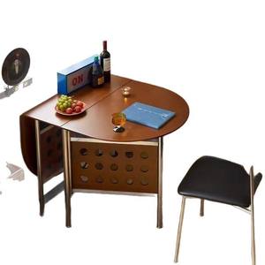 Oval <b>Foldable</b> Extendable Dining <b>Table</b> Solid Wood Vintage Nordic Style For <b>Small</b> Homes And Apartments - Product Image 5