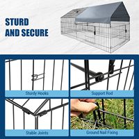 Grand enclos à poules en métal pour extérieur, 86x40 pouces, avec couverture imperméable portable, clôture sécurisée pour volailles de jardin, parc pour animaux de compagnie