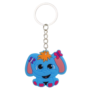 Llavero de juguete con luz de animales del bosque, de plástico duradero, con diseños de jirafa, elefante, león, cebra y gato en 2D, para niños, venta al por mayor - Product Image 1