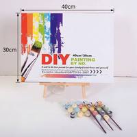 Ensemble cadeau créatif d'art et d'artisanat DIY, peinture à l'huile florale peinte à la main sur toile pour enfants, adultes et débutants avec outils