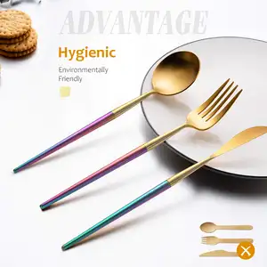 Factory Direct Custom Unique Design Foldable Metal Spoon Fork Set Portable Camping Cutlery Minimalist Style Detachable Feature