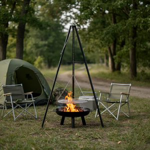 <span class=keywords><strong>Brasero</strong></span> sur trépied en fer forgé style classique OEM 22 pouces avec support pour casseroles et grille suspendue pour jardin, cour et <span class=keywords><strong>barbecue</strong></span> - Product Image 3