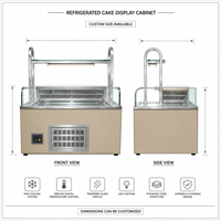 Petite vitrine réfrigérée pour boulangerie, à température unique, refroidissement par air, pour la présentation de sandwichs et de gâteaux, idéale pour les petits espaces