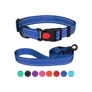 Conjunto de <span class=keywords><strong>collar</strong></span> y correa de perro de nailon de gran oferta de fábrica, <span class=keywords><strong>collar</strong></span> y correa de perro ajustable reflectante con hebilla de bloqueo de seguridad - Product Image 4