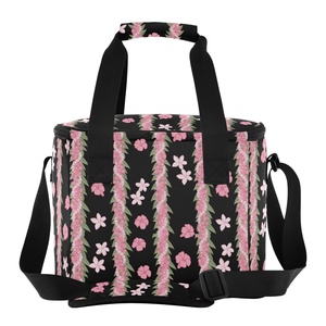 24 Cans Hawaiian Puakenikeni Flowers Bag Large Capital Custom Thermal Insulated Meal Prep Lunch Cooler Bags With Logo - Product Image 2