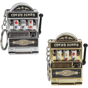 Llavero de máquina tragamonedas de Vegas, miniatura de plástico <span class=keywords><strong>con</strong></span> ruedas funcionales, regalo divertido y novedoso para recuerdos de fiesta o coleccionistas - Product Image 1