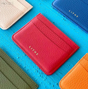 Porta carte di credito in pelle sottile con Logo personalizzato sanchuan porta carte di credito minimalista in pelle PU Premium - Product Image 4