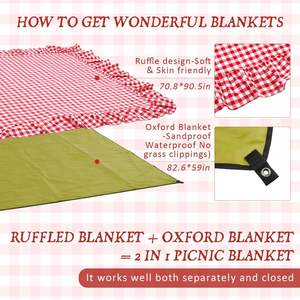 Couverture de pique-nique extra large 2-en-1 imperméable, <span class=keywords><strong>tapis</strong></span> portable rouge, serviette de plage géante, accessoires de <span class=keywords><strong>yoga</strong></span> en cuir, camping en plein air - Product Image 5