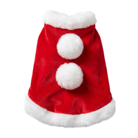 Cape de Noël rouge pour animaux de compagnie avec bordure en fourrure, tenue de fête pour chiots et chats
