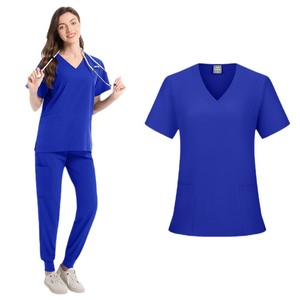 Unisex Scrub Suit Set Short Sleeve Moisture Wicking Hospital Uniforms For Medical Dental Veterinary Use - Product Image 5