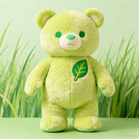 Ours en peluche brodé vert lime, jouet anti-stress en coton PP doux pour enfants, cadeau d'anniversaire