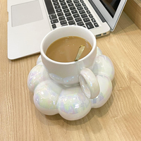 Nouveau créatif écologique personnalisé café tasse à thé et soucoupe ensemble Vintage fait à la main en céramique nuage tasse