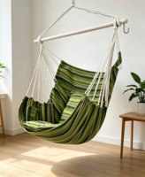 Fauteuil suspendu en corde de coton avec coussin, pour intérieur/extérieur, patio, jardin, balcon, siège relaxant à suspendre au plafond d'un arbre