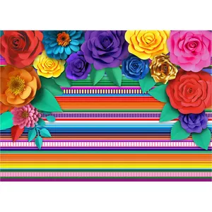 Nicro-Fondo De fiesta De Día De los muertos, mesa brillante De <span class=keywords><strong>carnaval</strong></span>, decoración con rayas, fotomatón, temática mexicana - Product Image 1
