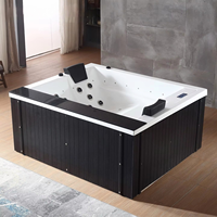 Baignoire autoportante intelligente en acrylique grand format avec fonction massage et chauffage, bain à remous pour deux personnes