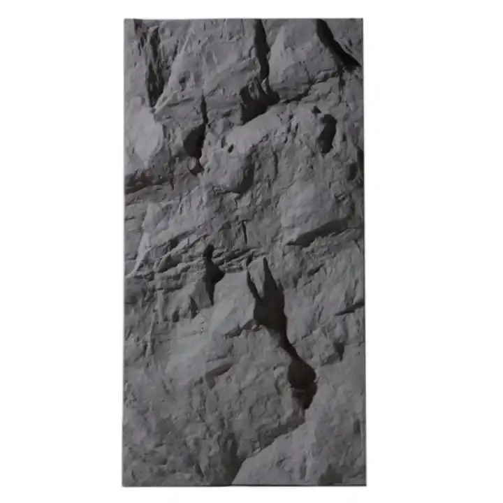 बिग स्लैब पॉलीयुरेथेन सजावट नकली पीयू कृत्रिम रॉक प्रभाव स्टोन लिबास पैनल 3डी पीयू पत्थर की दीवार पैनल