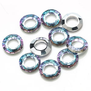 Anelli Cosmici in Cristallo Colorato Placcato Zhubi, Base in Argento, 6 8 10 14 20mm, Anelli Rotondi con Perle di Vetro per Creazione di Gioielli - Product Image 5