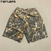 Pantalones Cortos Deportivos de Camuflaje para Caza, Impresión Digital Ecológica, 100% Algodón, Cintura Elástica, Protección UV, Resistentes al Viento, para Hombre