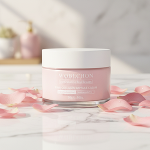 WOBECHON Crema Viso al Collagene Rosa in Capsule, Base Idratante, Cosmetico Organico per la Cura della Pelle, Schiarente, Sbiancante, Anti-Età - Product Image 6