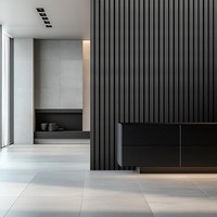 Panneau acoustique en lattes de bois NRC 0,75, panneau mural absorbant le son, ignifuge B1, pour le salon, l'hôtel, la réduction du bruit intérieur