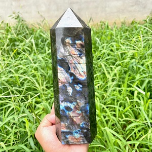 Crystal Craft Gemstone Polished Points Healing Crystal Wands Big Labradorite Tower for Decoration