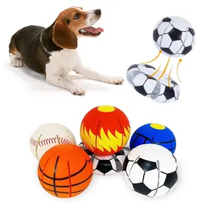 户外宠物游戏飞行足球变形球踏步球灯弹跳球弹性飞行足球玩具狗配件