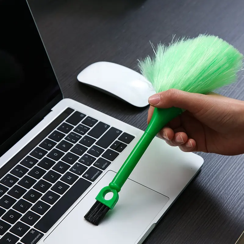 Mini Soft Computer Keyboard Cleaner Kit with Microfiber Duster Feather Duster PP Brush for Efficient Cleaning