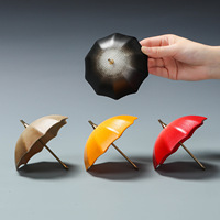 NEWELL Infuseur à thé en porcelaine rétro en forme de parapluie, séparateur de feuilles, maille filtrante, gadget pour la préparation du thé, décoratif pour table de thé de bureau
