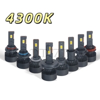 GOODZOOM Faros Delanteros LED 4300k Cálidos H4 9005 9006 H7, Bombilla LED de Amplio Voltaje 4300K para Autos y Camiones
