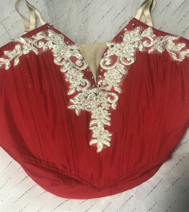 Tutù <span class=keywords><strong>da</strong></span> Balletto Rosso in Spandex con Design a Gancetti per Bambine, Costume Professionale per Spettacoli di Danza Classica, Stile Pancake - Product Image 4