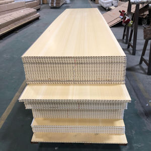 แผ่นผนังตกแต่งภายในสไตล์โมเดิร์น ปราศจากฟอร์มาลดีไฮด์ แผ่นผนังเพดานในร่ม แผ่นไม้ไผ่ WPC แผ่นปิดผิวเรียบ - Product Image 2