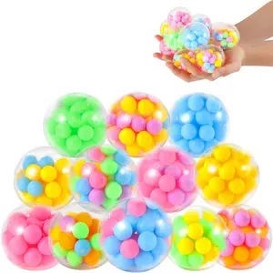 Yiwu Supplier Kawaii Stretch Mini DNA Beads Cue Squeeze Funny Toy Soft Stress Fidget Toys Spike Squishy Ball Sensory