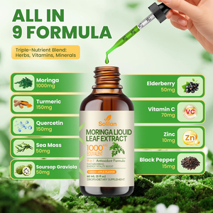 Extracto de Hoja de Moringa con Sabor a Manzana de 60 ml, Fórmula Antioxidante, Refuerza el Sistema Inmunológico, la Digestión, las Articulaciones y los Músculos, Gotas Líquidas, Fabricante Chino - Product Image 5