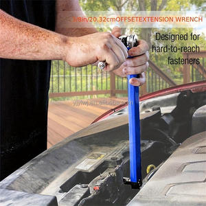 طقم مفتاح ربط بعجلة مسننة 15 بوصة مع محولات مربعة 1/<span class=keywords><strong>2</strong></span> و1/4 و<span class=keywords><strong>3</strong></span>/8 بوصة لإصلاح السيارات في الأماكن الضيقة - Product Image 4