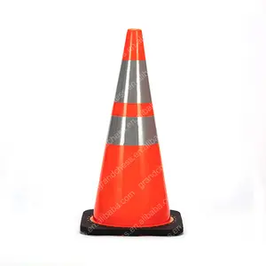 Cono de tráfico de PVC Flexible, cono colorido y naranja, estándar del mercado americano, de alta calidad, 70cm